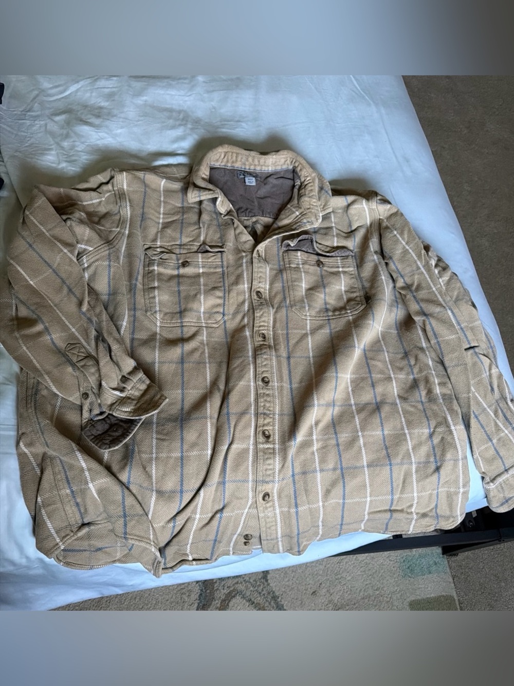 Men's Beige Plaid Lightweight Shirt Jacket